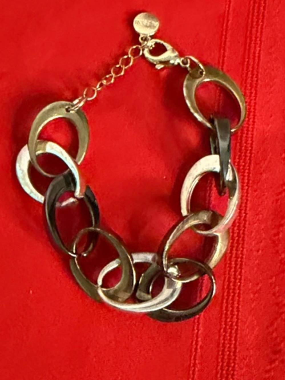 Alfani Bracelet - Mixed Metal Interlocking Oval Chain Link Bracelet